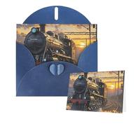 Thinking of You Biglietti con buste, treno a vapore Depart, biglietti vuoti per tutte le occasioni, biglietto di simpatia, biglietto di ringraziamento per inviti di nozze, feste di compleanno