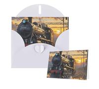 Thinking of You Biglietti con buste, treno a vapore Depart, biglietti vuoti per tutte le occasioni, biglietto di simpatia, biglietto di ringraziamento per inviti di nozze, feste di compleanno