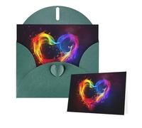 Thinking of You - Biglietti di auguri con buste, cuore arcobaleno, biglietti vuoti per tutte le occasioni, compleanno, ringraziamento, biglietti per inviti di nozze, San Valentino, 10 x 15 cm