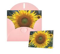 Thinking of You - Biglietto di ringraziamento con busta, 15 x 10 cm, con scritta "The most beautiful sunflower", vuoto, per tutte le occasioni