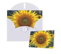 Thinking of You - Biglietto di ringraziamento con busta, 15 x 10 cm, con scritta "The most beautiful sunflower", vuoto, per tutte le occasioni