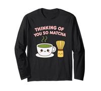 Thinking of You So Matcha Lover, Gioco di Parole Kawaii con tè Verde Maglia a Manica