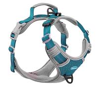 ThinkPet Imbracatura sportiva traspirante senza tirare imbracatura con maniglia-cane riflettente regolabile per cani di taglia media grande, clip posteriore/anteriore per un facile controllo