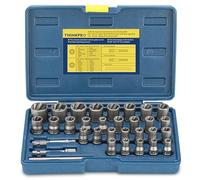 Thinkpro Kit di estrattori per bulloni, 32 pezzi per rimozione bulloni arrotondati, set di prese per la rimozione di bulloni, dadi e viti danneggiati, congelati, arrugginiti, arrotondati