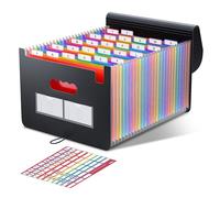 ThinkTex Cartella Portadocumenti 26 Tasche,A4 Raccoglitore Porta Documenti Espandibile,Coperchio Impermeabile Multicolore Fisarmonica Organizzatore (A-Z)