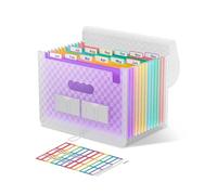 ThinkTex Cartella Portadocumenti Espandibile, A4 Porta Documenti Fisarmonica, 12 Tasche Raccoglitore Documenti, Portatile Cartelle a Soffietto per Casa Scuola Ufficio Viaggio - Viola