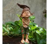 ThinkThings Statuetta a forma di elfo, povero folletto, per decorare casa, giardino, patio e giardino fatato