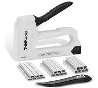 THINKWORK Pistola per graffette leggera, per tappezzeria e legno, con 1600 graffette JT21 da 1/4", 5/16", 3/8" e levapunti, cucitrice per tessuti, per artigianato, uso domestico, parete, fai da te,
