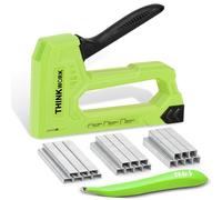 THINKWORK Pistola per graffette leggera, per tappezzeria e legno, con 1600 graffette JT21 da 1/4", 5/16", 3/8" e levapunti, cucitrice per tessuti, per artigianato, uso domestico, parete, fai da te,
