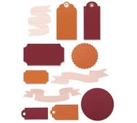Sizzix Set di Fustelle Thinlits-Etichette e banner vintage, Plastica Carta, One size