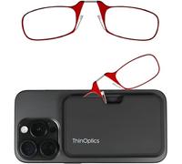 ThinOptics Occhiali Da Lettura 2.00 Cornice Rosso Con Custodia Compatta Universale - Unisex Uomo Donna - Occhiali Da Lettura Force 2.00 Compatti, Pieghevoli E Leggeri Con Tecnologia Flex-fit