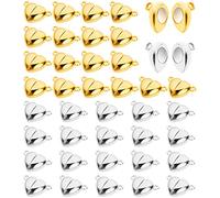 Thinp 40pcs cuore a forma di fermagli magnetici gioielli fermagli magnetici a forma di cuore convertitore fibbia per fai da te bracciale, collane, gioielli accessori artigianali (oro, argento)