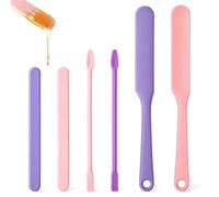 Thinp 6 bastoncini di cera in silicone, 3 spatole per cera antiaderenti, bastoncini per depilazione, riutilizzabili, per mescolare le cere dure, applicatori per ceretta in silicone, per uso domestico