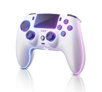 ThinTree Controller wireless compatibile per PS-5/Pro/Slim/PC, stick effetto Hall e 7 modalità LED RGB e feedback tattile e batteria da 1500 mAh e rilevamento del movimento, jack audio da 3,5 mm