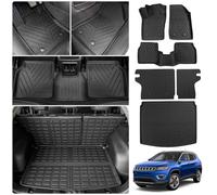 Thinzyou Tappetini compatibili con Jeep Compass 2017-2025, tappetino per bagagliaio, tappetino per carico, in TPE per tutte le condizioni atmosferiche, protezione per sedile posteriore 2024, accessori