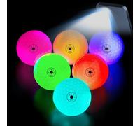 THIODOON Palline da golf che si illuminano al buio, attivate dalla luce, 7 colori, rimangono illuminate, facili da accendere e spegnere con torcia, palline da golf luminose per golf notturno,