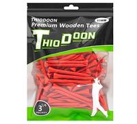THIODOON Tee da Golf 83mm Tee in Legno con Meno attrito Allenamento per Golfisti Tee da Golf in Legno Naturale Professionale Confezione da 100 Pezzi Tee da Golf Rossi