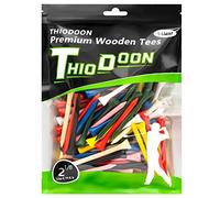 THIODOON Tee da Golf in Legno di Colore Misto Confezione da 100 Golf Tee 54mm 70 mm 83mm Tee in Legno a Minor attrito Allenamento per Golfer Professional Tee (Colore Misto 54mm)