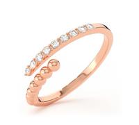 THIORA Anello da donna "Bora Brilliance", in acciaio inox di alta qualità, sfere e pietre, dimensioni flessibili, zirconi, gioielli per dita, Acciaio inossidabile