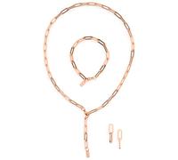 THIORA 'Island Links' Set di catene a maglie in acciaio inox | collana bracciale orecchini da donna | set gioielli | oro argento rosa
