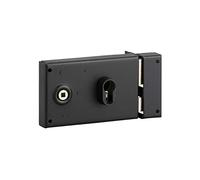 THIRARD - Cassa di serratura a doppia entrata orizzontale per montaggio superficiale con elevatore per apertura a destra, interasse 53 mm, 140x88 mm, nera