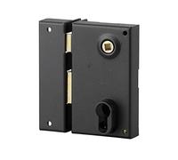 THIRARD - Cassa per serratura a doppia apertura verticale da superficie con elevatore per apertura a sinistra, interasse 45 mm, 73x125 mm, nera
