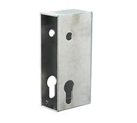 THIRARD - Cassa per Serratura da Incasso per Cancello - Tubo 50 mm - Asse 10 mm - Acciaio Zincato - Targhetta Acciaio - Scrocco a Gancio - Piastra Piana - Sicurezza Ottimale - Grigio