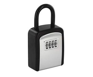 THIRARD - Cassetta Portachiavi a Combinazione - Modello con Maniglia - Acciaio - Interno ed Esterno - Sicura - 4 Cifre Modificabili - 37 x 75 mm - Ø 10 mm - Nero