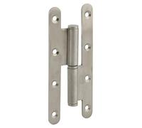 THIRARD - Cerniera di Parigi per Porta d'Ingresso o Interna - Inox - Bordi Arrotondati - Anello in Ottone - Facile da Installare - Fissaggio Tre o Quattro Fori - 140 x 55 x 2.5 mm - Sinistra - Grigio
