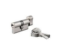 THIRARD - Cilindro di Serratura a Pomello Trafic 6 - Nichel - Alta Sicurezza - Anti-Strappo, Anti-Trapano, Anti-Scasso - 30B x 30 mm - 5 Chiavi Piatte Reversibili