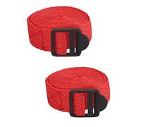 THIRARD - Cinghie di Serraggio - Set di 2 - Poliestere - Fibbia di Serraggio in Poliammide - Per Trasporto e Stoccaggio - Fissaggio Sicuro - 1,80 m - Rosso