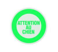 THIRARD - Disco di Segnalazione Attenti al Cane - Polistirene Rigido - Adesivo - Fissaggio Facile - Design Chiaro - Resistente alle Intemperie - Ø 80 mm - Multicolore