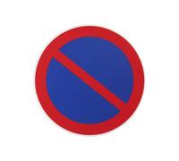 Cartello adesivo in polistirene, disco segnaletico ø 180mm DIVIETO DI SOSTA - THIRARD