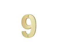 THIRARD - Numero Civico 9 - Laiton Dorato - Da Avvitare - Ideale per Targa e Indirizzo - Resistente agli Agenti Atmosferici - Altezza 51 mm - Installazione Facile - Dorato Brillante
