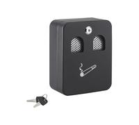 THIRARD - Posacenere da Muro - Acciaio - Scomparto Amovibile - 200 x 160 x 90 mm - 2 Chiavi - Epoxy Nero Granitato - Fissaggio a Muro - Cassetta Acciaio - Chiusura a Battente