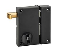 THIRARD - Scatola Serratura Verticale Applicata Doppia Entrata a Tiraggio - Per Porta d'Ingresso Destra - Asse 45 mm - 75 x 130 mm - Scatola e Gâche Acciaio Cambrato - Pêne Acciaio Zincato - Nero