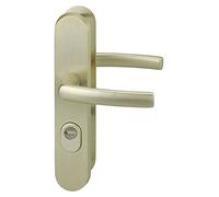 THIRARD - Set di Maniglie di Sicurezza per Porta d'Ingresso - Doppia Leva - Alluminio - Estetiche e Pratiche - Interasse di Fissaggio 216 mm - Colore F2 - Quadro 7 mm - Giallo/Dorato
