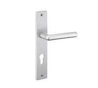 THIRARD - Set di Maniglie per Porta d'Ingresso Crecy - Alluminio Anodizzato Argento - Foro Cilindro - Quadrato 7 mm - Interassi 195 mm - Estetico e Pratico - Grigio