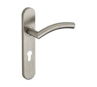 THIRARD - Set di Maniglie per Porta d'Ingresso Ouranus - Acciaio Inox Spazzolato - Uso Pratico - Foro Cilindro - Quadro 7 mm - Interasse 195 mm - Design Elegante - Grigio