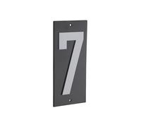 THIRARD - Targa di Segnalazione 7 - Scritta Bianca su Sfondo Nero - Pannello ABS da Avvitare - Interno ed Esterno - Resistente e Durevole - 56 x 130 mm - Nero