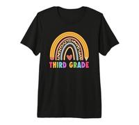 Third Grade Teacher Student Boho Rainbow Back To School Maglietta Premium