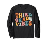 Third Grade Vibes 3rd Grade Teacher Retro 1st Day Of School Maglia a Manica