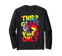 Third Grade Vibes Back To School Teacher Student Tie Dye Maglia a Manica