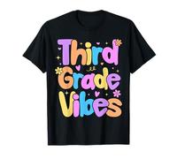 Third Grade Vibes Bambini Ritorno a scuola Preppy Graphic Design Maglietta