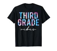 Third Grade Vibes Retro Tie Dye Torna a Scuola Maglietta