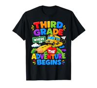 Third Grade Where The Adventure Begins Back To School Bus Maglietta