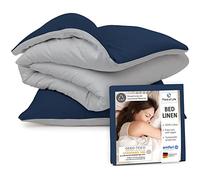 Third of Life Set copripiumino singolo 155x220 cm e federa 80x80 cm | 100% cotone renforcé con zip | Completo letto 2 pezzi | Certificato Oekotex | Lavabile a 60 gradi