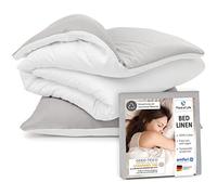 Third of Life Set copripiumino singolo 155x220 cm e federa 80x80 cm | 100% cotone renforcé con zip | Completo letto 2 pezzi | Certificato Oekotex | Lavabile a 60 gradi