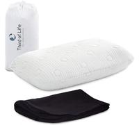 Third of Life VOLAR Cuscino da viaggio in memory foam | Piccolo cuscino cervicale ergonomico e ortopedico | Federa termoregolante | Poggiatesta per viaggiare e per il campeggio | 40x25x10cm