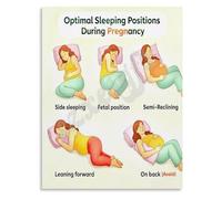 Third Trimester Sleep Positions Poster for Back Pain Relief Pregnancy Education Canvas Wall Art for Expecting Moms(Framed,16x24inch(40x60cm))